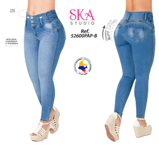 Jean Levanta Cola Skinny Ska 52600PAP-B - Azul Claro