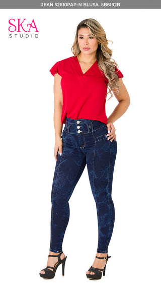 Blusa Formal Holgada 5B6192B - Rojo