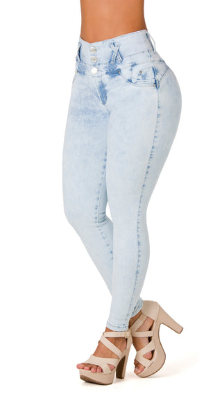 Jean Levantacola Tie Dye Secret Love 21450PAT-N - Azul Claro