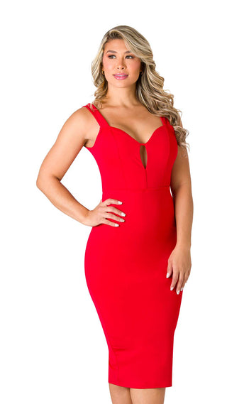 Red Bow Back Dress 5V6663MD - Rojo