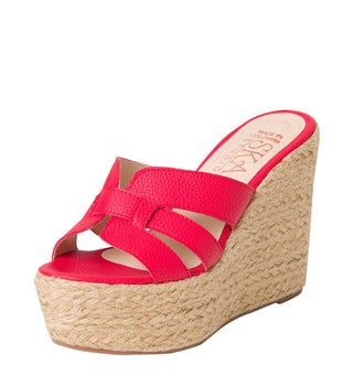 Sandalia con Plataforma en Yute 5C2105SPA - Rojo