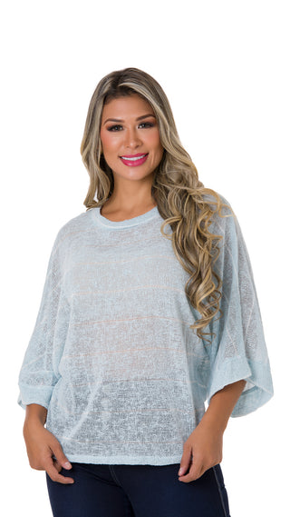 Blusa Manga 3 qtr 5B4357B - Azul Claro