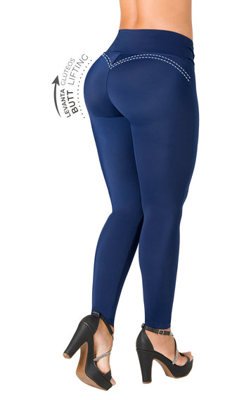 Legging Double Strap con Cierre en Pretina 4L966BPCP-N - Azul