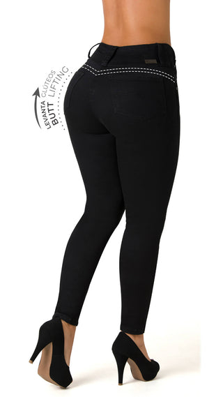 Juana Jeans Levantacola Con Faja Interna 52466PC-B - Negro