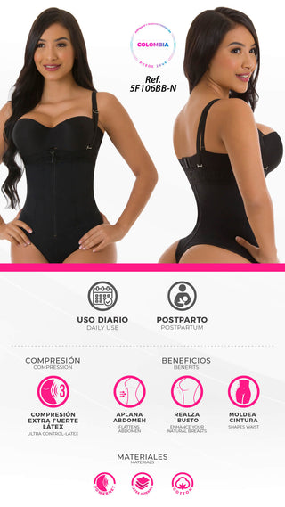 Strapless Body Moldeador Colombiano 5F106BB-N - Negro