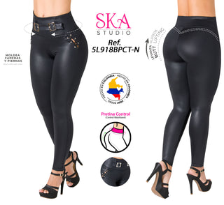 Leggings Levanta Cola Pretina Control 5L918BPCT-N - Negro