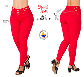 Jean LevantaCola Super Strech 21492PAP-B - Rojo