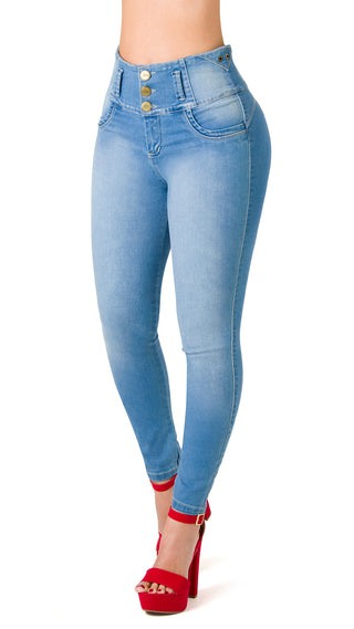 Jean LevantaCola Skinny Pretina Ancha CHNT 71264PAT-N - Azul Medio