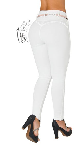 Legging Pretina Control 4L993BPCP-N - Blanco