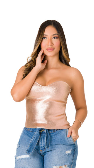 Blusa con Destellos Brillantes 5B6524B - Rosado