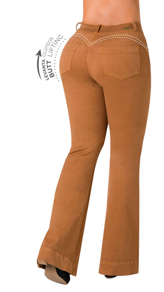 Jean Camel Flare con Detalle en Botones 21472PDC-B - Cafe