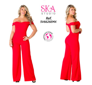 Jumpsuit Elegante Off Shoulder 5V6626EMX - Rojo