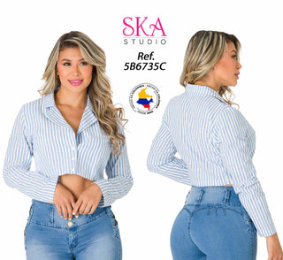 Blusa Manga Larga 5B6735C - Azul