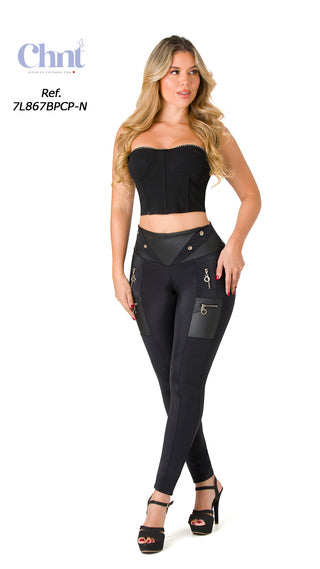 Leggings LevantaCola Pretina Control 7L867BPCP-N - Negro