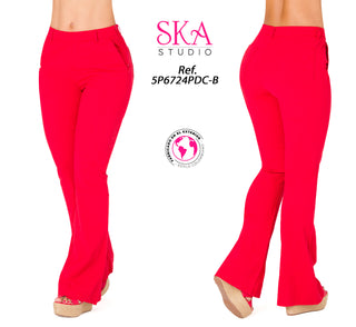 Pantalón Flare 5P6724PDC-B - Rojo