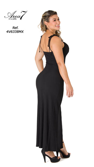 Vestido Maxi Cuello Corazon 4V6338MX - Negro