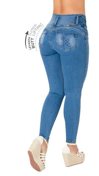 Jean Levanta Cola Skinny Ska 52600PAP-B - Azul Claro