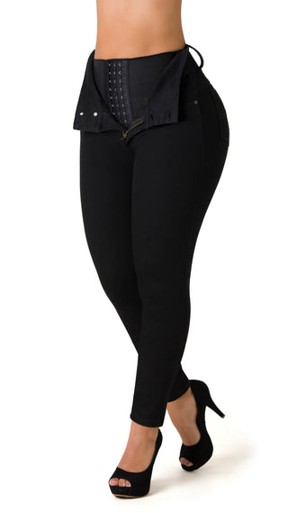 Juana Jeans Levantacola Con Faja Interna 52466PC-B - Negro