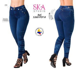 Jean Levantacola High-Waisted Ska 52601PDT-B - Azul Oscuro