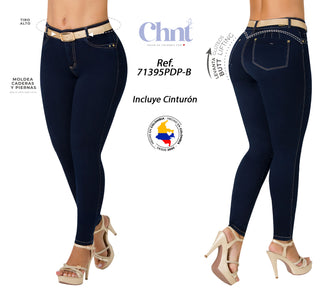 Jean LevantaCola Skinny Chnt 71395PDP-B - Petroleo