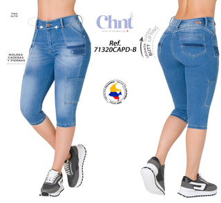 Capris Levanta Cola Skinny CHNT 71320CAPD-B - Azul Medio