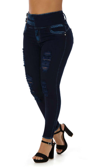 Hensley Jeans Levantacola Bota Skinny 71178DPAP-B - Petroleo