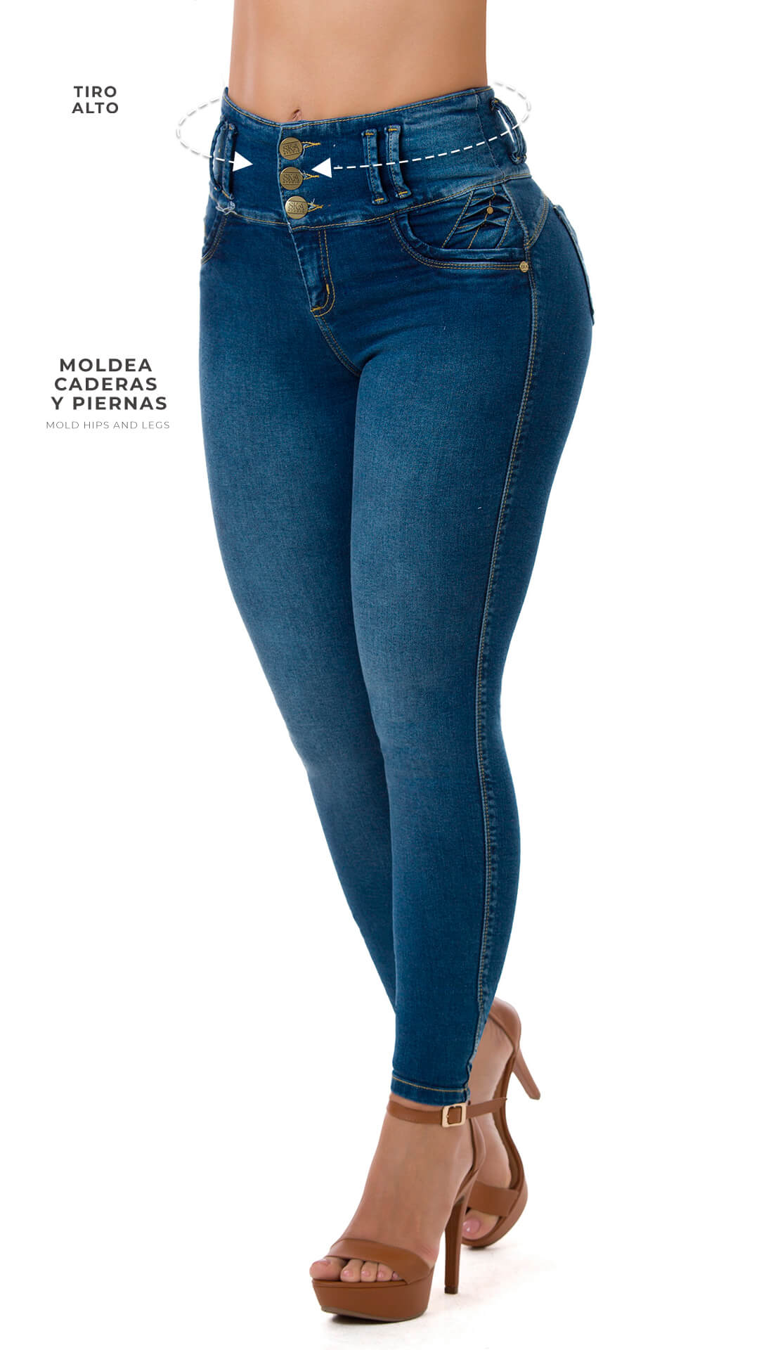 Jeans tiro alto outlet skinny