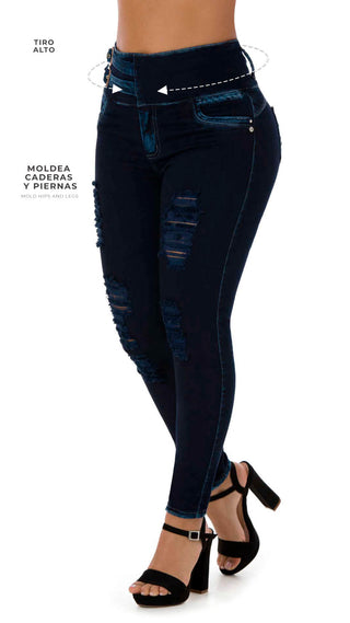 Hensley Jeans Levantacola Bota Skinny 71178DPAP-B - Petroleo