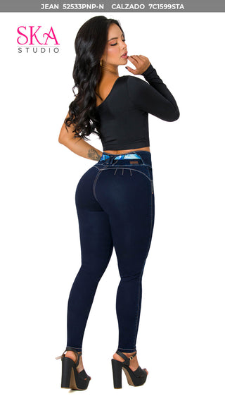 Jean Levanta Cola Skinny SKA 52533PNP-N - Azul Oscuro