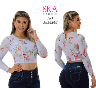 Blusa Estampada Manga Larga 5B3824B - Estampado