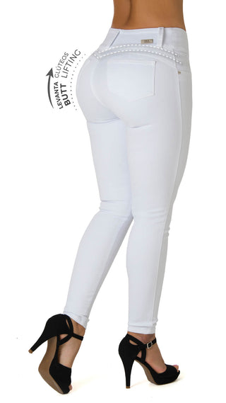 Currey Jeans Levantacola Bota Skinny 51005P-B - Blanco