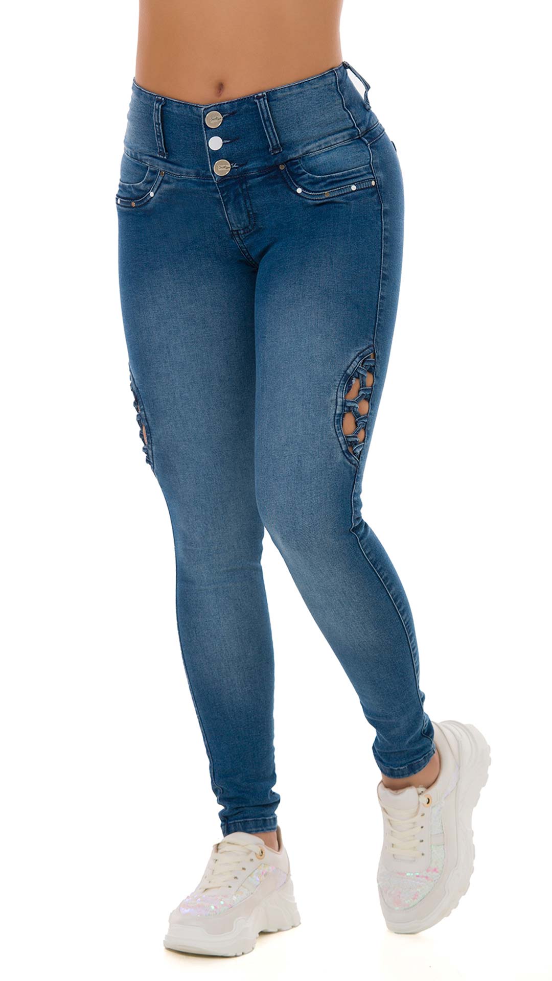 Classic Blue Jeans with Butt Lift Body Shaper - Butt Enhancing Denim Jeans