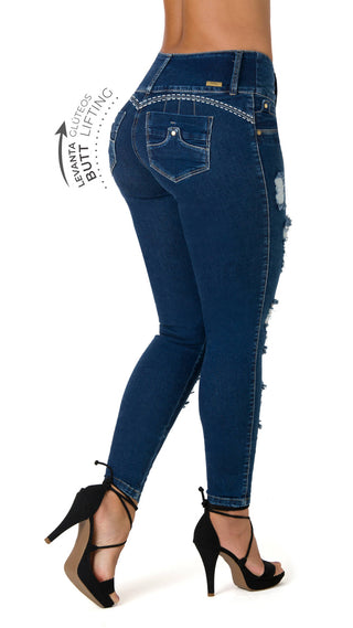 Jessy Jeans Levantacola Con Destroyer 21277DPAP-B - Azul Oscuro