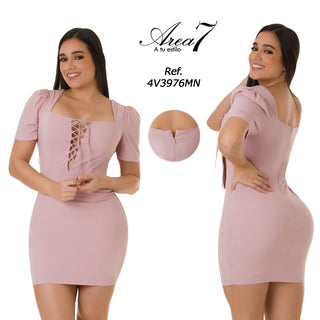 Vestido Ajustado Con Amarre 4V3976MN - Rosado