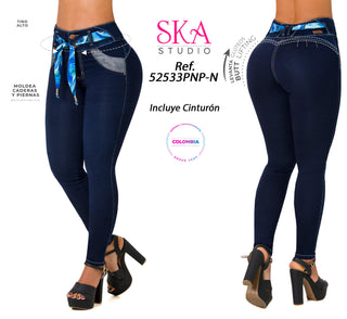 Jean Levanta Cola Skinny SKA 52533PNP-N - Azul Oscuro