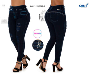 Hensley Jeans Levantacola Bota Skinny 71178DPAP-B - Petroleo