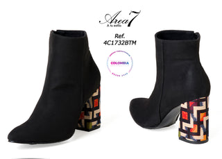 Botas con tacÃ³n ancho 4C1732BTM - Negro