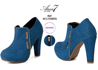 Botines De Tacón Cono 4C1729BTA - Azul