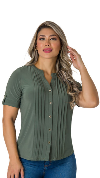 Blusa Con Botones Dorados Llamativos 7B4911B