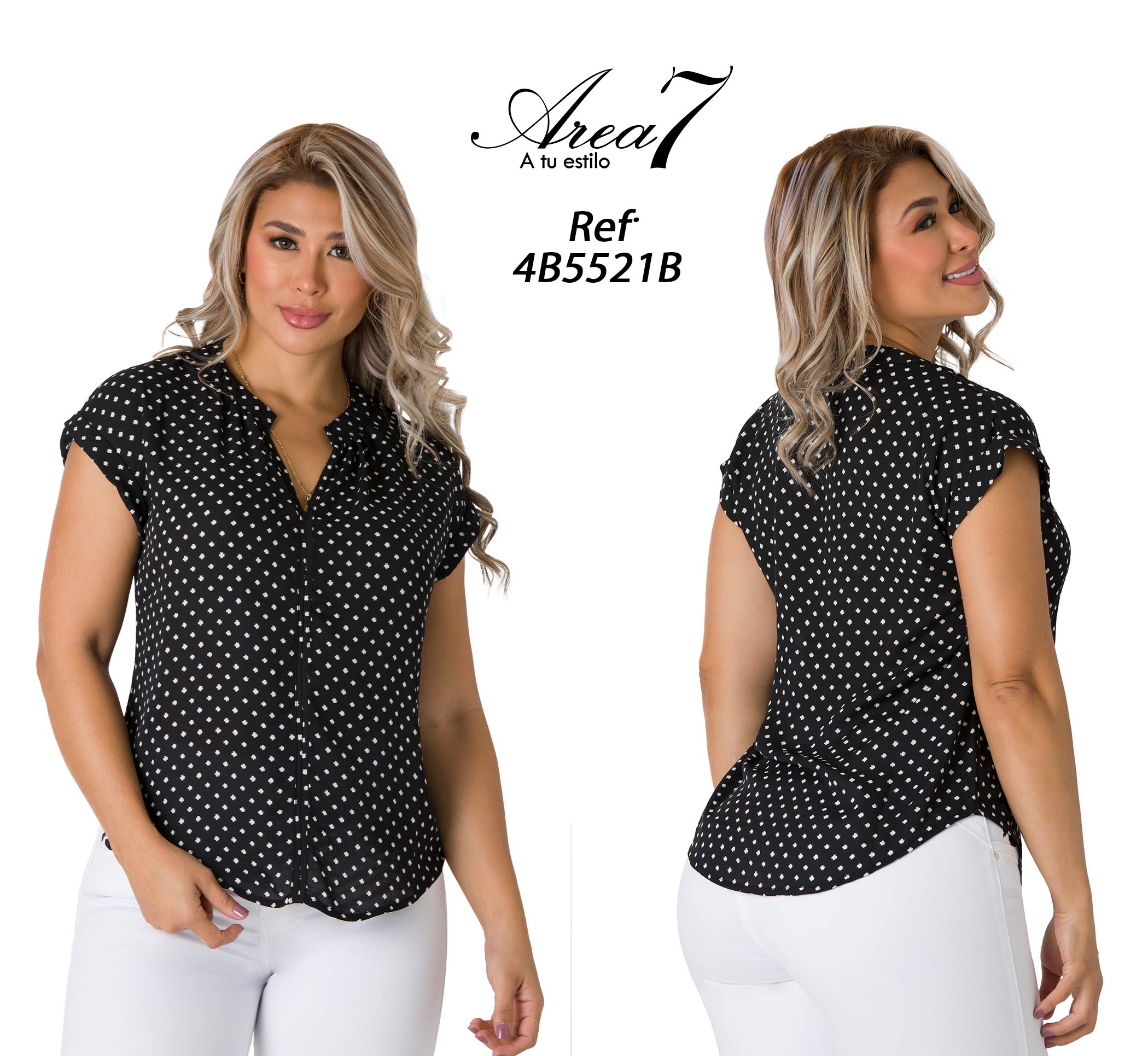 Printed Blouse With Buttons 4B5521B – Ska Studio Usa