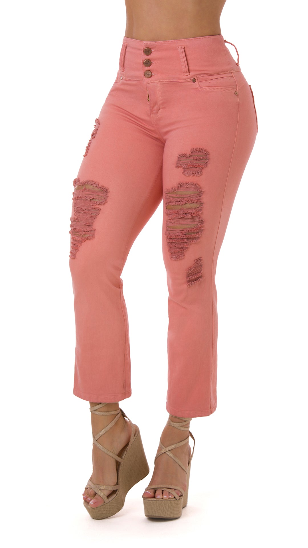 Women's Pink High-Waisted Jeans