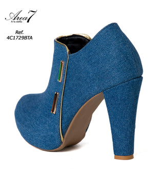 Botines De Tacón Cono 4C1729BTA - Azul