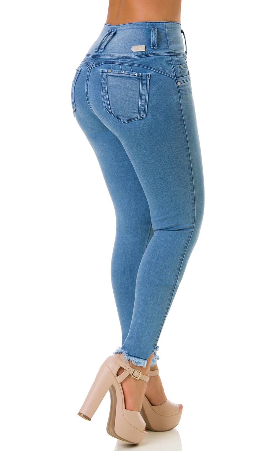 Flossy Butt Lifting Detailed Ankle Jeans 70117PAT-B