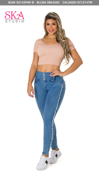 Blusa Salmon  A La Cintura Manga Corta 5B4246C - Salmon