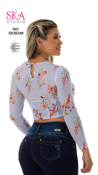 Blusa Estampada Manga Larga 5B3824B - Estampado