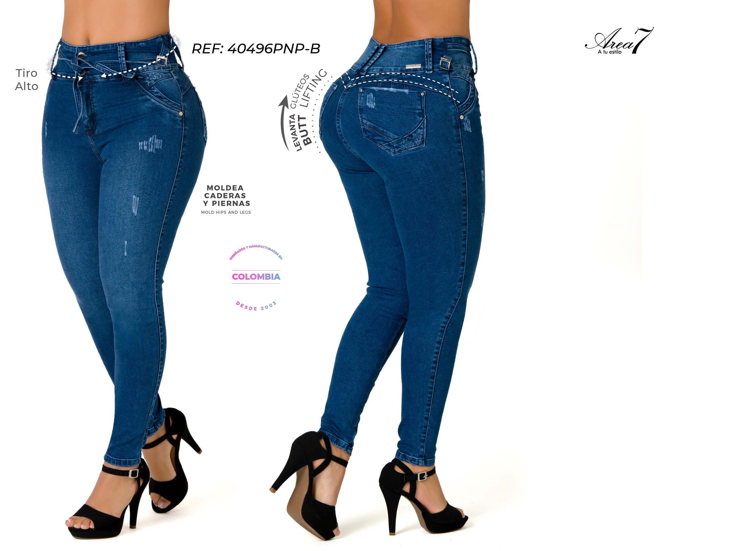 Heidie Skinny Jeans Butt Lifter High Waits 40496PNP-B