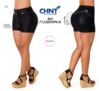  Short Levantacola Tiro Alto Con Bolsillos  71228SHPN-B - Negro