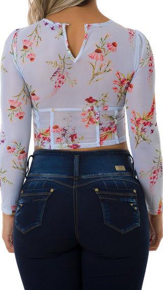 Blusa Estampada Manga Larga 5B3824B - Estampado